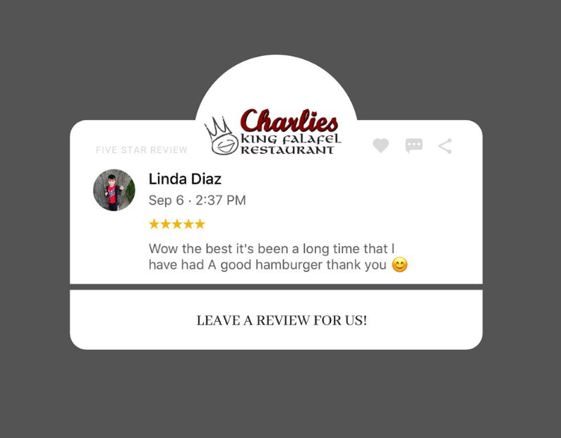 Review card asking guests to leave a review