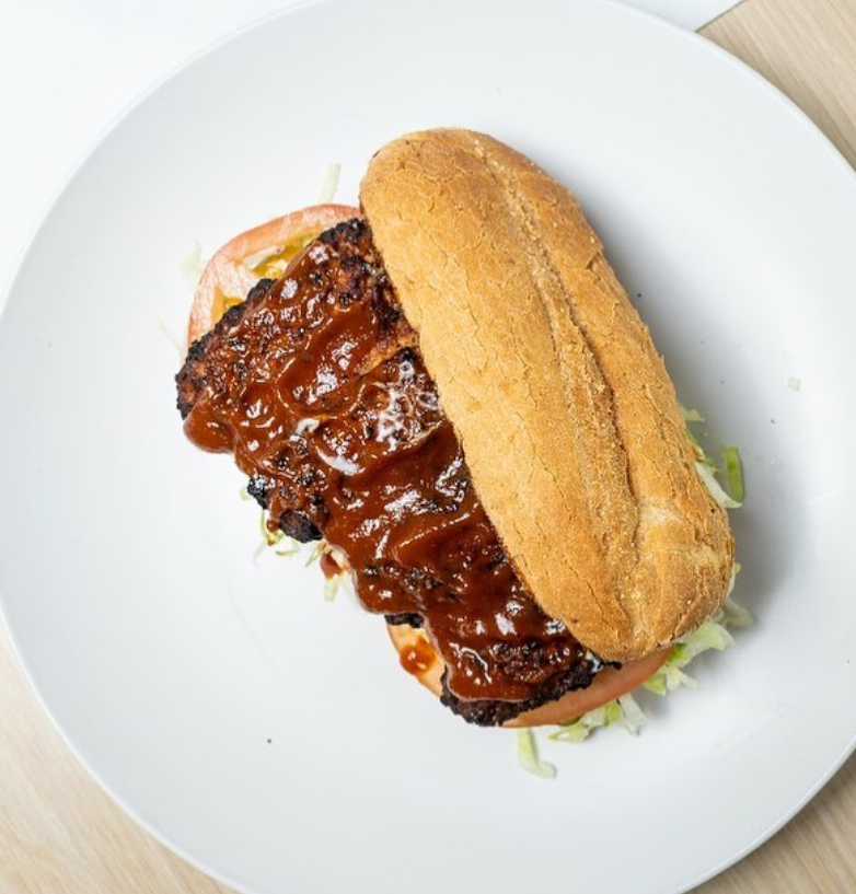 Barbecue sandwich on a plate